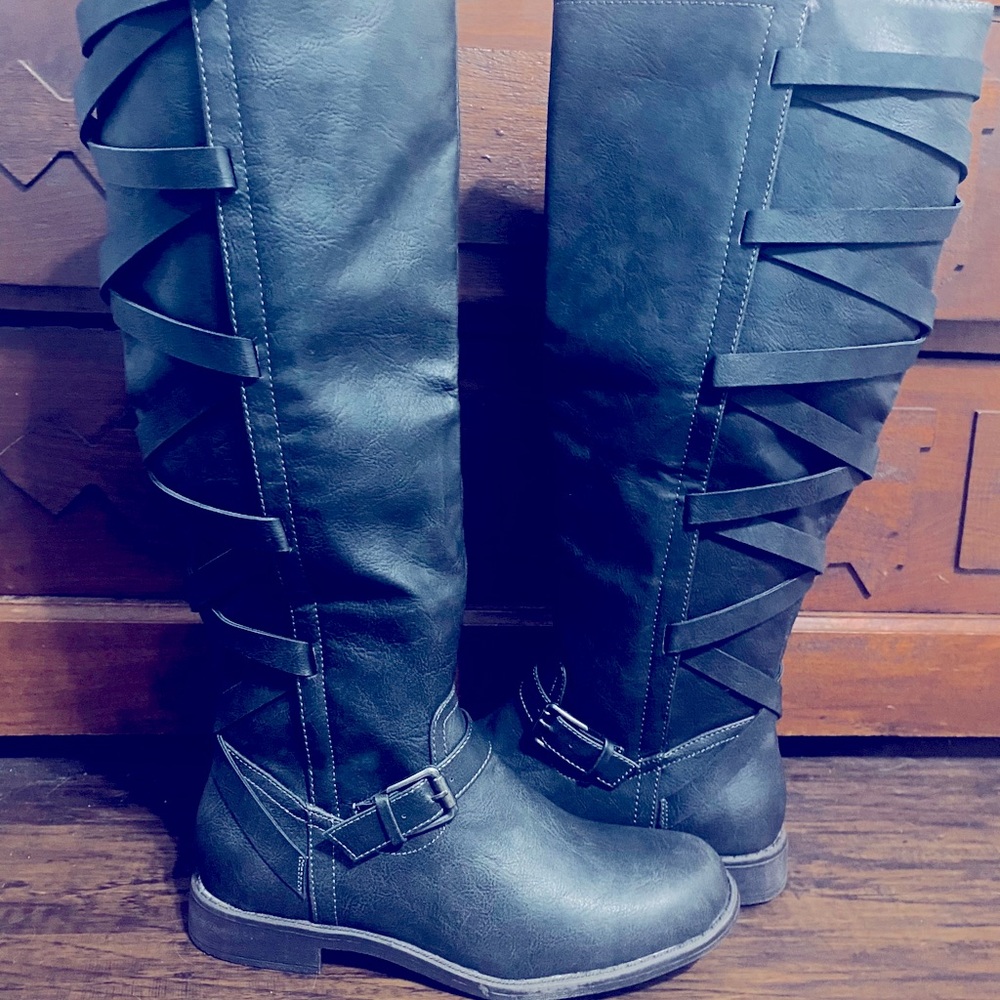 Tall Dark Grey Boots